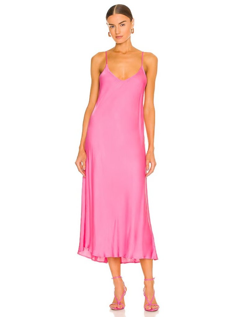 Velvet By Graham & Spencer Poppy Slip Dress In Candy Pink